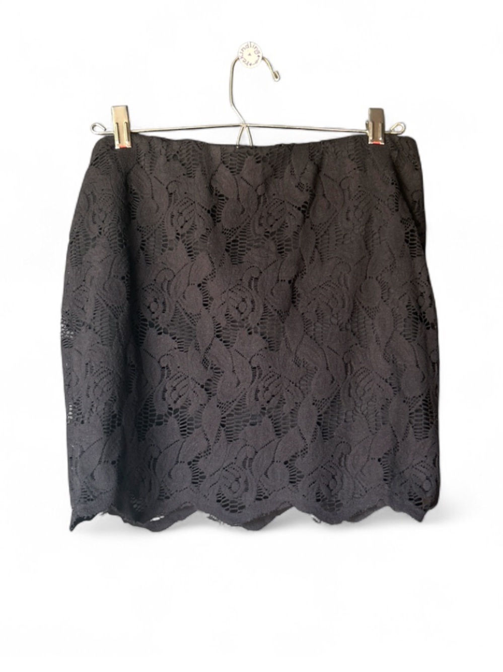 Zara Black Lace Scallop Hem Skirt